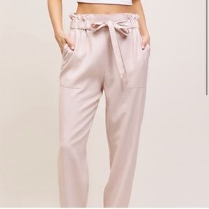 Dynamite Paper Bag/Cigarette Pant | Pink Dress Pants | Cotton | Size Medium